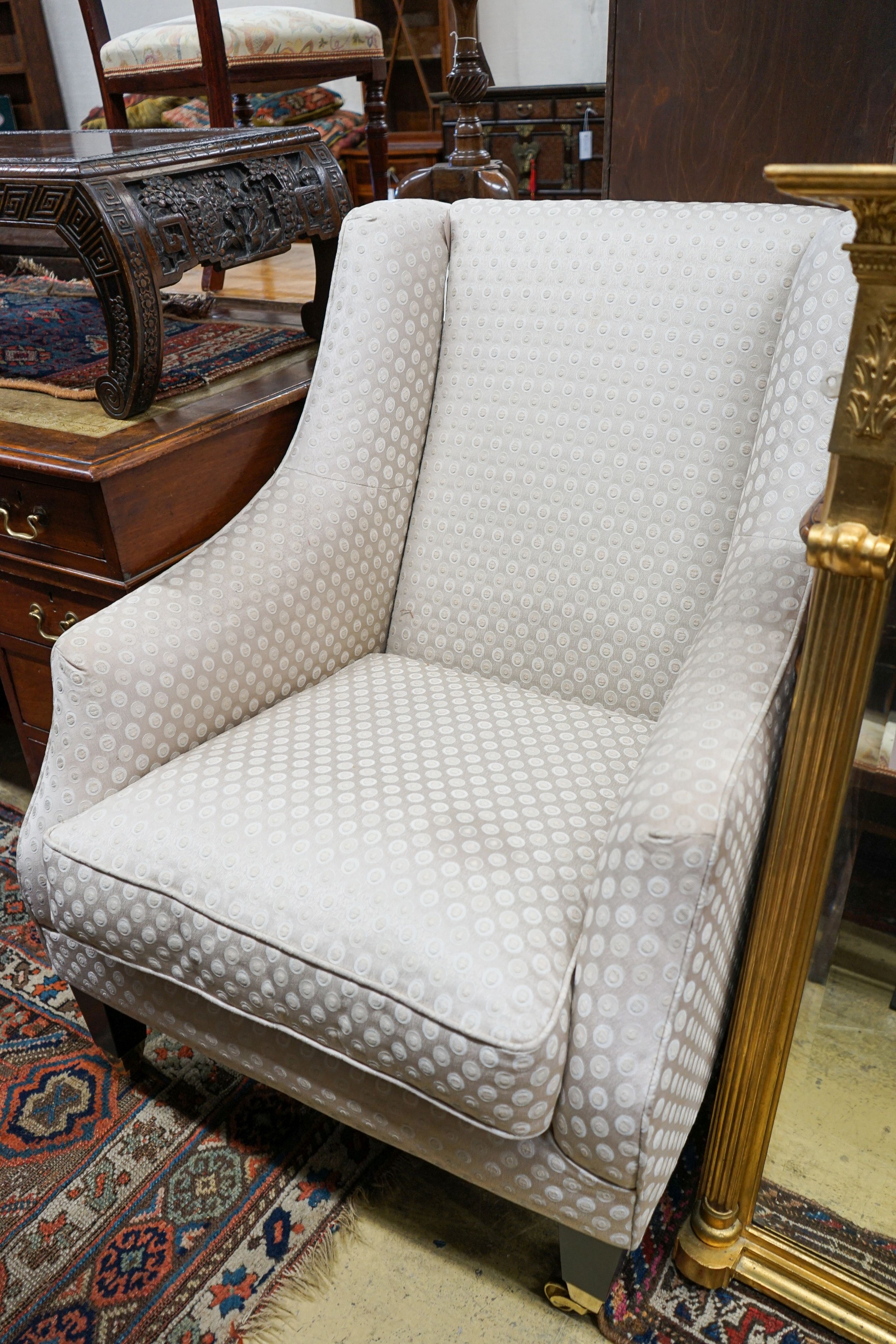 A contemporary Laura Ashley upholstered armchair, width 74cm, depth 90cm, height 94cm